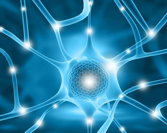 3d illustration of Neuron Cells Sending Electrical Chemical Signals