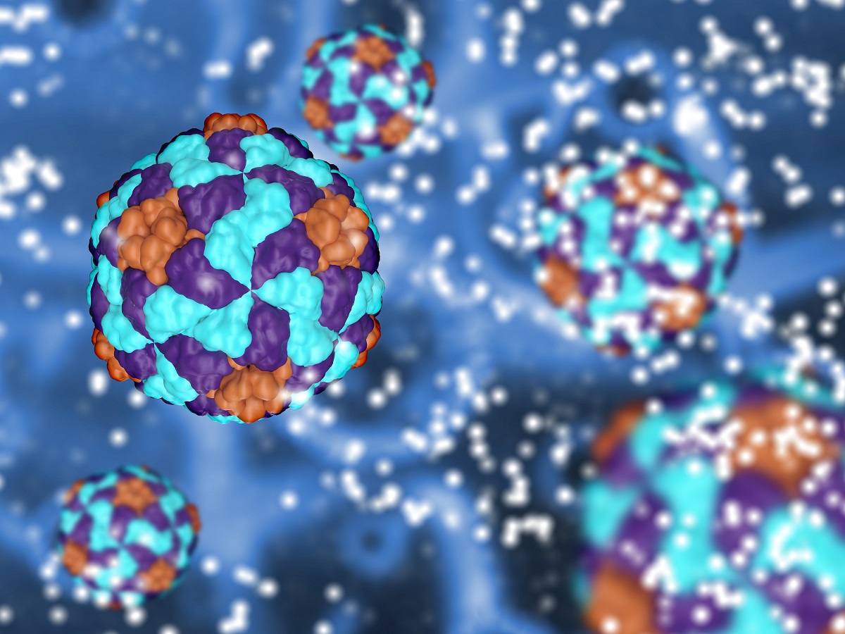 3D Background with Hepatitis Virus Cells